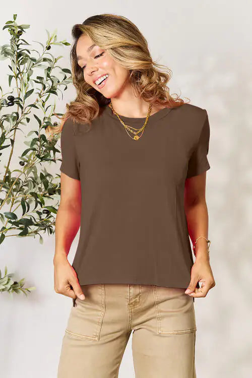 Essential Round-Neck Top Womens shirts