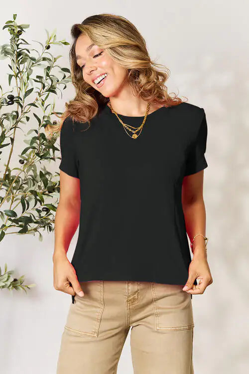 Essential Round-Neck Top Womens shirts